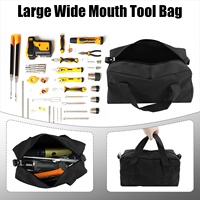Sac à outils en toile de 12 pouces avec bandoulière, organisateur robuste pour tournevis, poches latérales, vente en gros d'usine