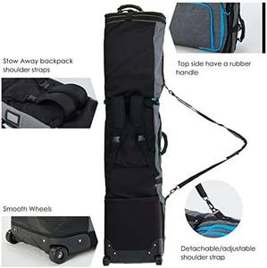 Échantillon gratuit, prix bas, sac de snowboard imperméable entièrement rembourré, sac de ski réglable de grande taille, logo personnalisé, grande capacité - Product Image 4