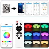 Plafonnier intelligent LED RGB coloré + CCT3 à gradation, avec commande via application et télécommande, et haut-parleur musical, pour Chambre, Salon, Salle à manger, Café, Bar, Comptoir