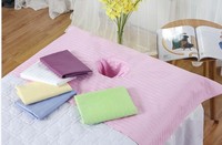 Vente en gros de tissu de massage, housse d'espace respiratoire ajustée, trou pour le visage, lit de spa, drap de table de massage, housse de coussin pour le visage