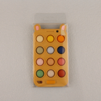 Boîte transparente personnalisée en PET pour emballer les jouets de dentition à mâcher en silicone pour bébé avec carte de remerciement