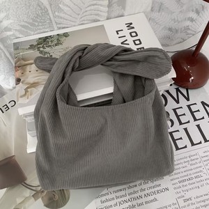 Bolso de Mano de Algodón Suave con Nudo, Bolso Casual Portátil, Bolso de Belleza, Tamaño Personalizado, Bolso de Mano para Mujer - Product Image 2