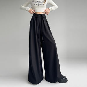 Nouvelle Collection Automne – <span class=keywords><strong>Pantalon</strong></span> Décontracté Long Taille Haute Amincissant pour <span class=keywords><strong>Femme</strong></span>, Coupe Ample, Drapé avec Liens, Style Tendance - Product Image 5