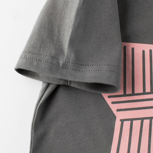 Venta caliente última moda verano niños dos piezas ropa Casual traje camiseta pantalones cortos venta al por mayor chica ropa corta conjunto - Product Image 5