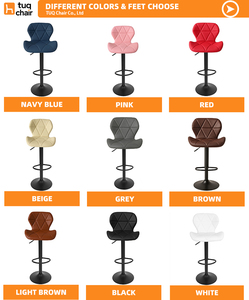 Chaise de <span class=keywords><strong>bar</strong></span> élégante avec repose-pieds annulaire, vérin à gaz réglable et siège rembourré moderne pour <span class=keywords><strong>bar</strong></span> à domicile - Product Image 6