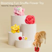 Blooming Fun Snuffle Flower Toy Interactive Dog Chew Tug Toy Sound Pet Plush