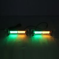 Luces LED Estroboscópicas para el Interior del Coche, Luces Intermitentes de Emergencia para el Parabrisas, Barra de Luces de Advertencia, Color Ámbar y Blanco, Montaje con Ventosas