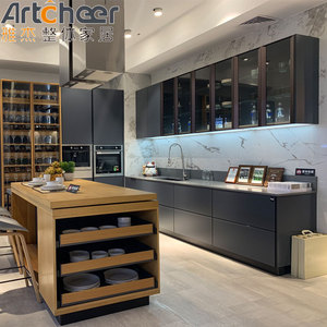 Sclearance del campione pronto per la spedizione cucina Design italiano con pietra di quarzo superiore e mobile alto includono - Product Image 6