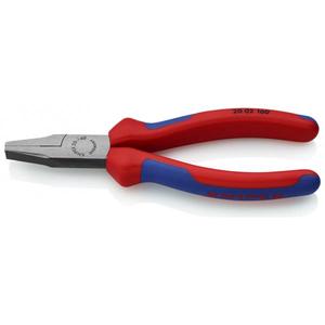 KNIPEX - 20 02 140 SB Pince à becs plats noire atramentisée, tête polie, poignées avec poignées multi-composants PINCE ET COUPE - Product Image 1