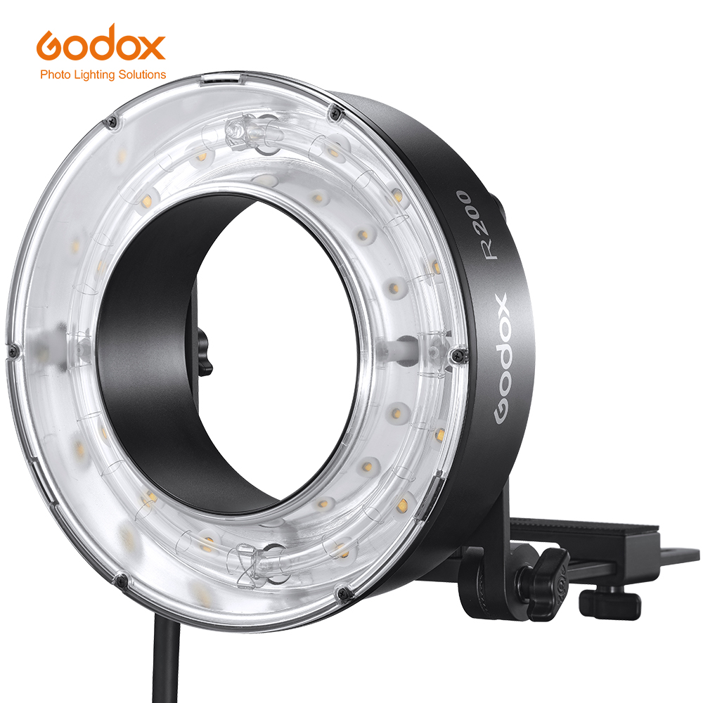 Godox R200 200W LED 링 라이트 스피드 라이트 플래시 라이트 헤드 소니 캐논 니콘 후지 올림푸스 카메라 Godox AD200 AD200Pro 플래시