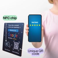 Plaque NFC en PVC avec interface RFID et code QR pour avis Google, programmable, autocollante pour restaurants et entreprises