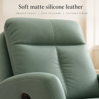 Manueller Relaxsessel Einzelner Sofastuhl Silikonleder-Sessel mit Fußstütze Hohe Rückenlehne Wohnzimmer-Lounge Heimkino-Lesesessel