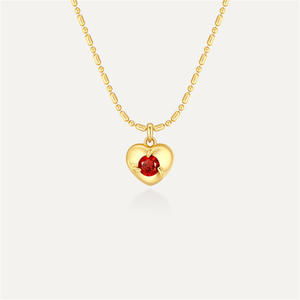 Vente chaude 18K Plaqué Or Rouge Zircon Cubique Coeur Pendentif Collier Femmes Élégantes Bijoux Fête Des Mères Cadeau - Product Image 6