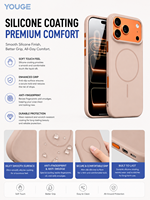 Coque de téléphone magnétique ATB pour iPhone 17 Pro avec peinture haut de gamme, antichoc, avec bouton IA pour iPhone 18 Pro Max