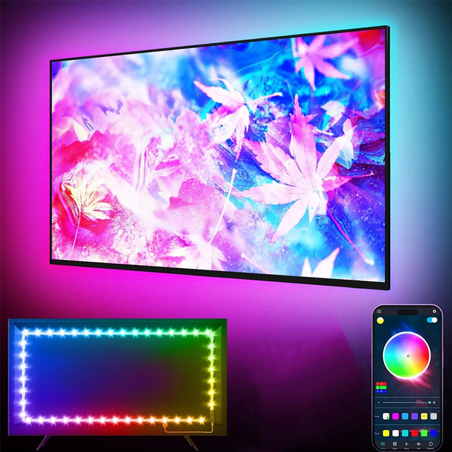 TV Light Strip LED TV Backlight Wifi Sync Box Waterproof Led Strip Kit for TV 55-65 Inch