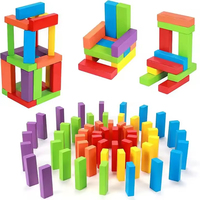 Jeu de construction éducatif en bois coloré pour enfants et adultes, idéal pour les fêtes à la maison - Vente en gros