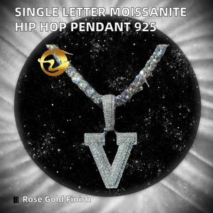 Envío Inmediato: Colgante de Moissanita Helada con Letra Única (0-9) en Plata 925, Estilo Hip Hop, Certificado GRA, Unisex, para Uso Diario - Product Image 2