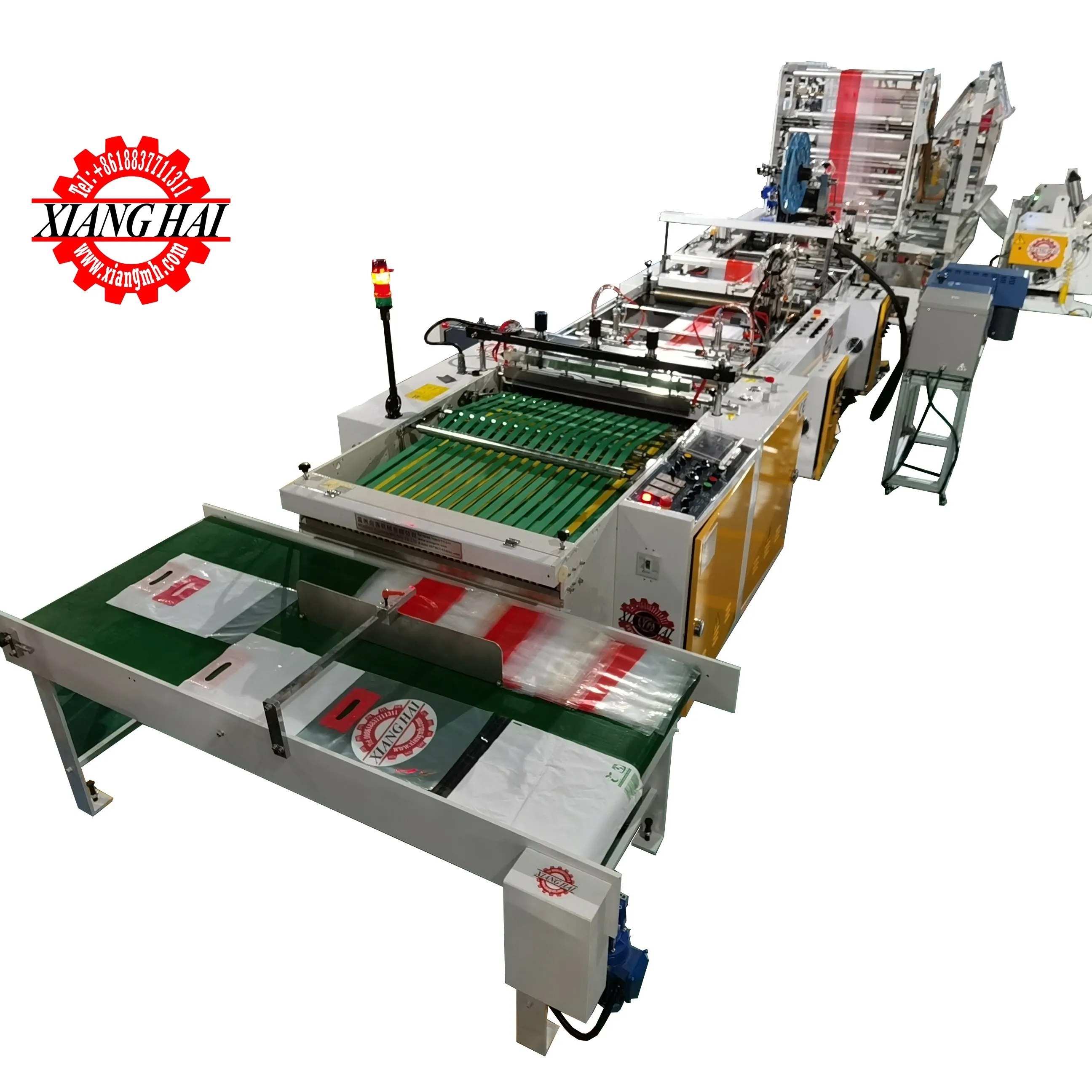 Multifunctional automatic plastic courier label bags making machine