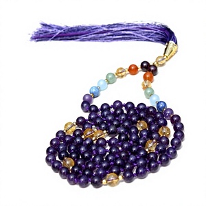 Améthyste naturelle |   Mala noué à la main |   Femmes |   Cadeau de méditation |   Bois de santal |   108 - Product Image 1
