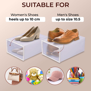 Household White/Black PP Injection Molded Rectangle Foldable Eco-Friendly <b>Stackable</b> Transparent Shoe <b>Storage</b> <b>Box</b> 6-10L Capacity - Product Image 4