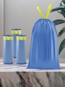 ถุงขยะแบบมีเชือกผูก ฮัวหม่าเหิงชุน แข็งแรงพิเศษ ขนาด 8 แกลลอน ไม่มีกลิ่นหอม ถุงขยะขนาดเล็ก 30 ชิ้น สีฟ้า - Product Image 5