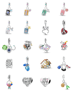 จี้รูปหัวใจประดับเพชรซิคอนสีเงิน/ทองสำหรับทำเครื่องประดับ DIY สร้อยข้อมือ กระเป๋าค็อกเทลฤดูร้อน สินค้าแฟชั่นสำหรับผู้หญิง - Product Image 2