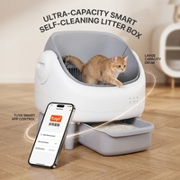 Bac à litière intelligent automatique et manuel pour chats, avec surveillance intelligente, design écologique, grande capacité, nettoyage automatique, pour chats de type ouvert