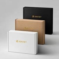 Boîte d'expédition en carton ondulé noir et blanc avec logo personnalisé en feuille d'argent de qualité supérieure, production en usine tout-en-un.