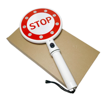 Nouvel arrivage de panneau de signalisation rechargeable double face avec panneau de signalisation clignotant avec panneau d'arrêt de type batterie PE