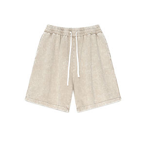 Shorts Athlétiques Décontractés Unisexe en Coton Pur 260g Légers, Effet Délavé, Imprimé Numérique Personnalisé, Logo Flocon de Neige Rétro, 5 Pouces - Product Image 6