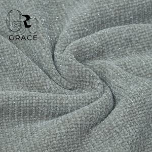 Benang Chenille Glitter 95 poliester 5 perak ne 12Nm benang Chenille celup dan putih mentah anti-serabut - Product Image 2