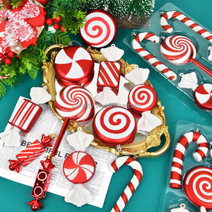 Popular PVC Red White Electroplated Cane Hanging Ornaments for <b>Christmas</b> Tree <b>Decoration</b> Home Shop Scene Layout Minimum 50pcs - Product Image 5