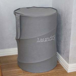 Eco-Friendly 3-Tier Pop-Up Cover Foldable Polyester Cloth <b>Laundry</b> <b>Basket</b> with Fancy Design for Bulk Storage Home Center Square - Product Image 5