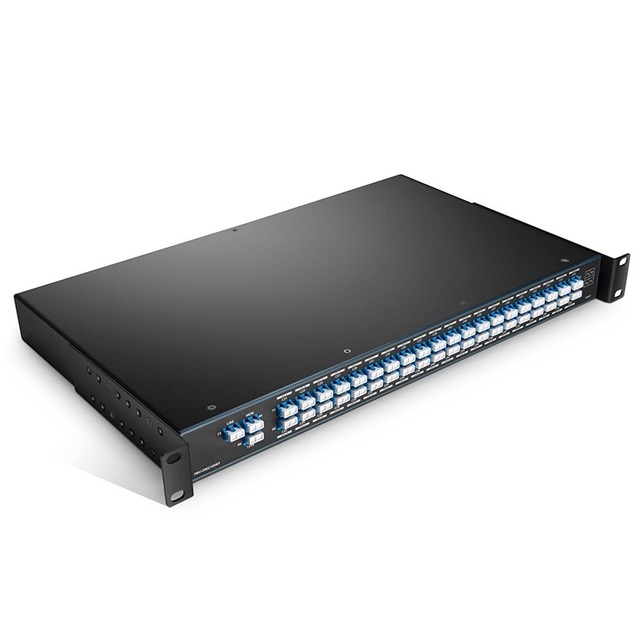 40 Channels DWDM Mux Demux, 100GHz C21-C60, with 1310nm and Monitor Port, 3.5dB Typical IL, LC/UPC, Dual Fiber, 1U Rack Mount