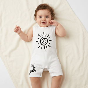 Mono de Bambú y Spandex para Bebés y Niños Pequeños, Diseño Personalizado, Impermeable, Ecológico, Unisex, Ropa de Bebé para Verano, Cuello en V - Product Image 1
