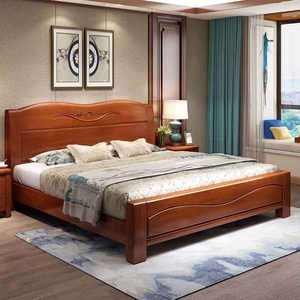 Современная кровать из массива сосны, не складная, размеры 1.2м/1.5м/1.8м, отделка под орех, для главной спальни - Product Image 5