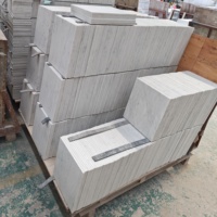 Carreaux de marbre Carrara blanc et Rosso Levanto en damier 305x305x10mm, carreaux de sol en marbre pour hall de villa
