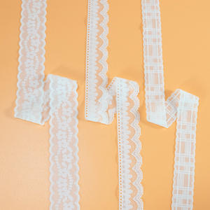 Cinta de cinta de encaje blanco hermosa de alta calidad, adorno de encaje de nailon ancho personalizado, bandas elásticas Dentelle Pizzi Dantel - Product Image 4