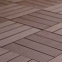Planches de terrasse en composite WPC Everwall DIY, imperméables, pour extérieur, avec finition imitation bois naturel
