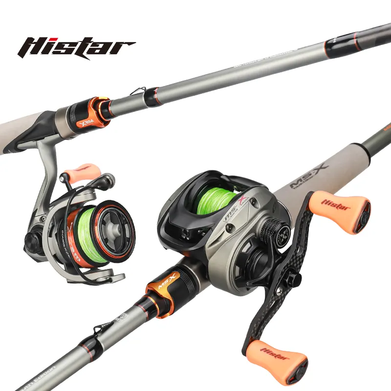 Histar MS X FUJI Rod o Combo 1,6 a 2,4 m Acción rápida Long Casting O Ring Crossline Carbon Tape Fishing Rod Reel Combo