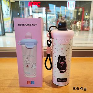 Xcup Stainless Steel Insulated Cup 500Ml Cute Rabbit Sleeping Bear Design Portable Travel <b>Thermos</b> For Women - Product Image 4