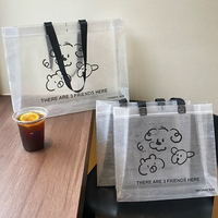 Sac de courses personnalisé en PP tissé moyen avec poignée, motif imprimé, écologique et recyclable