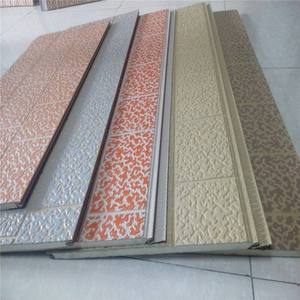 แผ่นแซนวิชฉนวนกันความร้อน PU ลายนูนสี<span class=keywords><strong>แซลมอน</strong></span>, สีพิวเตอร์, สีคอรัล, สีเอครู และสีเทาอมน้ำตาล, แบบแกะสลักโลหะ, วางซ้อนกันเป็นแถว - Product Image 1