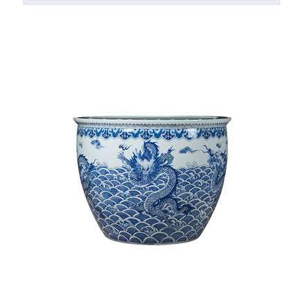 Садовые горшки Jingdezhen, большие керамические горшки с синим и белым фарфоровым рисунком дракона, набор растений