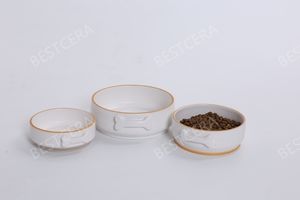 Bescera grosir mangkuk makanan anjing berbentuk tulang mewah mangkuk dekoratif untuk mug mangkuk makan hewan peliharaan keramik kustom - Product Image 6