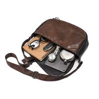 Sac à bandoulière en cuir PU patchwork bicolore tendance pour homme, style streetwear, avec boucle à dégagement rapide, sac messager