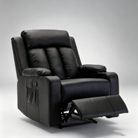Fauteuil inclinable individuel en cuir PU pour home cinéma, avec repose-pieds et poche de rangement