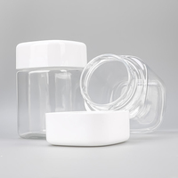 Bouteille carrée transparente en PET sans BPA de 300 ml pour capsules de vitamines, flacon de suppléments en plastique de 10 oz de qualité alimentaire