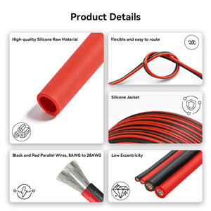 औद्योगिक आरसी मॉडल नई ऊर्जा लिथियम बैटरी के लिए लाल-काले समानांतर तार बिजली केबल डीसी 600 वी 200 और - Product Image 3
