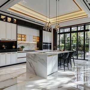 Conception de villa personnalisée, armoires de cuisine, finition luxe léger pour rénovation, construction neuve, évier en acier inoxydable et granit, appartement - Product Image 1